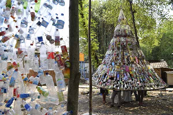 Indonesian museum made from plastic bottles, bags highlights marine crisis