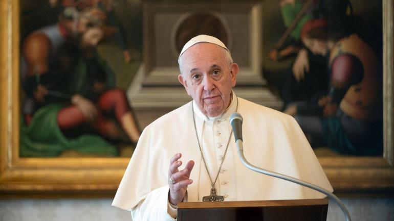 Pope Francis during the Angelus (ANSA)