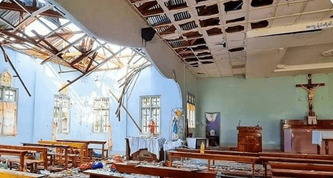 Myanmar: Seven Churches Damaged by Junta Artillery Strikes Seven places of worship in Myanmar are damaged due to the ongoing military artillery strikes.