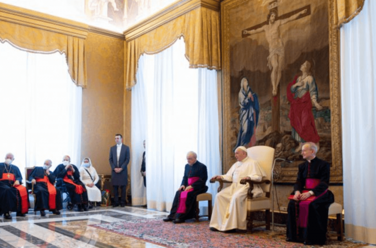 Pope Francis: 'The Church is not a political organization that has left and right wings' Pope Francis told Vatican journalists on Saturday to remember that the Catholic Church is not a political organization or a multinational company, but that “the Church exists to bring the word of Jesus to the world and to make possible today an encounter with the living Jesus.”