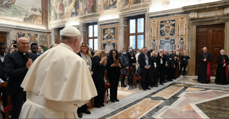 At the Vatican on Thursday, Pope Francis receives participants in a conference promoted by the ‘Migrantes Foundation,’ the pastoral arm of the Italian bishops’ conference (CEI) for people on the move.