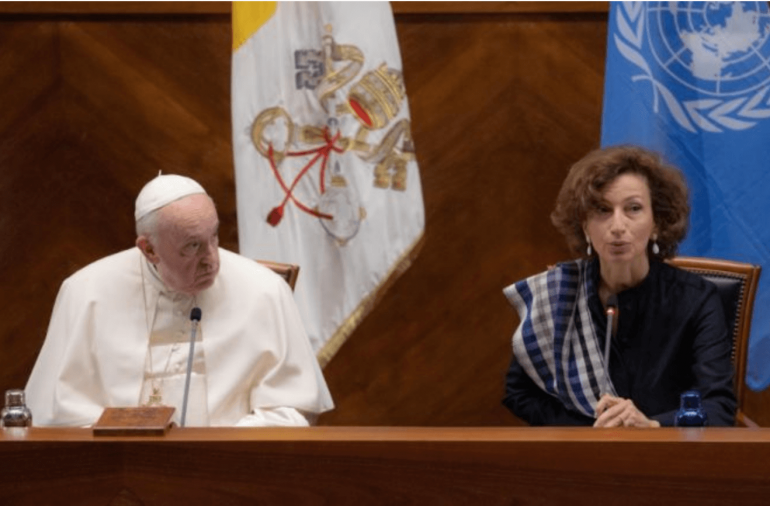 Pope Francis said on Friday that “the Gospel is the most humanizing message known to history.”  He made the remark in a video message marking the 75th anniversary of UNESCO, the United Nations’ educational, scientific and cultural organization.