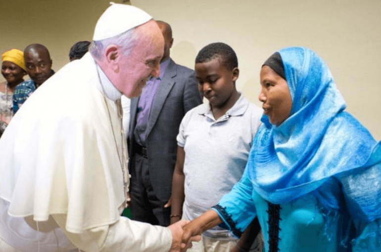 Pope Francis has said that refugees forced to flee their homes often end up in a “desert of humanity.”