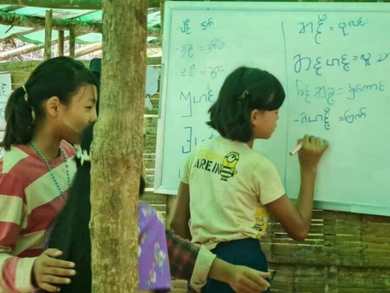 Myanmar: Despite a shortage of teaching aids, over 200 camp schools cater to refugee students Myanmar people have come together to serve the future generation as schools are permanently closed due to a military coup on February 1, 2021, and the raging Covid-19 pandemic.