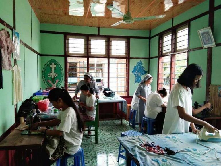 Young women in Myanmar enroll to learn a new tailoring skill amid sacristy, pandemic, and political turmoil.