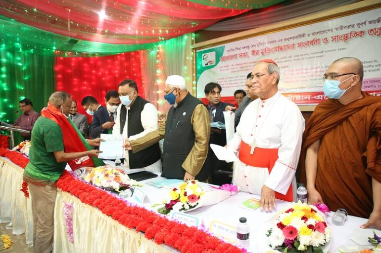 Bangladesh Church celebrated the Father of the Nation's birth centenary and the golden jubilee of the country's independence at Tejgaon Holy Rosary Church Community Center, Dhaka, on November 27.  