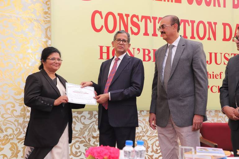 Indian nun honored for writing book on women laws An Indian nun and advocate at the Supreme Court have been awarded for writing the first book exclusively on women's laws.