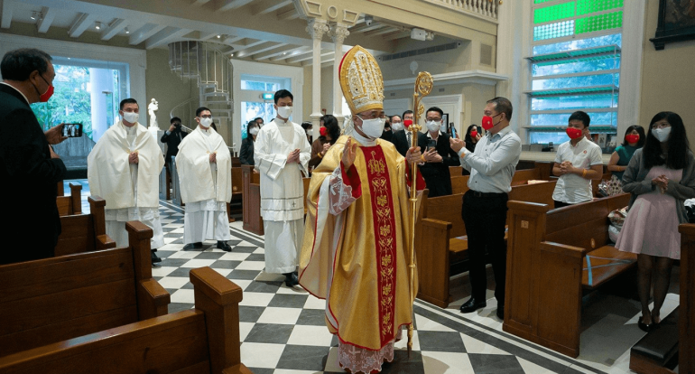 Singapore Catholic Church concludes bicentennial celebrations The year-long bicentennial celebrations which kicked off on 13 December 2020, concluded on Saturday with simultaneous Masses in the 32 parish churches of Singapore. Singapore-200-years-celebrations-mass-bells