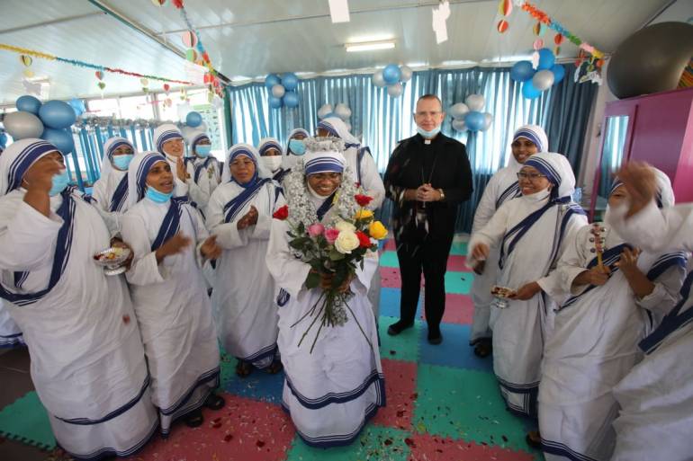 Bishop Olivier Schmitthaeusler of Phnom Penh commended Catholic nuns serving Cambodian people for over twenty years and offered a blessing to “live more years like turtle.”