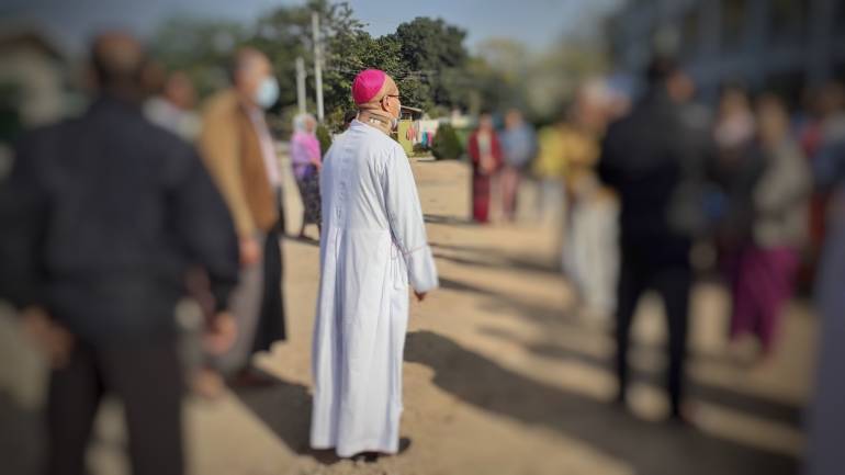 Archbishop urges displaced people never to lose hope, not to react to sensational news Myanmar Archbishop Marco Tin Win of Mandalay offered mass with Internally Displaced Persons (IDPs) on January 30. The prelate urged them to not lose hope and be cautious of viral news on social media.