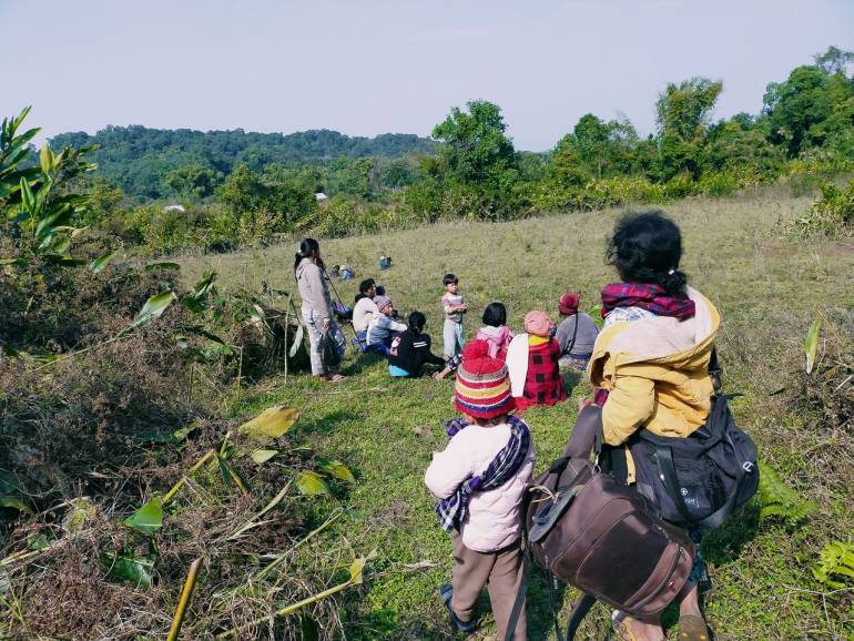 Locals, including venerable children, the elderly and women, in Sumpyi Yang and Lung Sha Yang villages in Putao Township of Kachin State in the Northern part of Myanmar fled in fear of regional war on February 5.