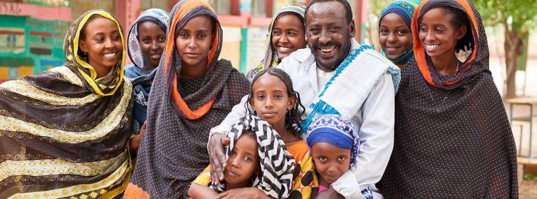 Mura Arabe (second from the right) and her family in Afar, Ethiopia. Mura Arabe (second from the right) and her family in Afar, Ethiopia.