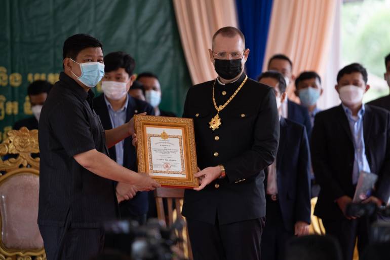 Cambodia government awards bishop for his contribution to society The Cambodian government has awarded a Catholic bishop for his contribution to society.
