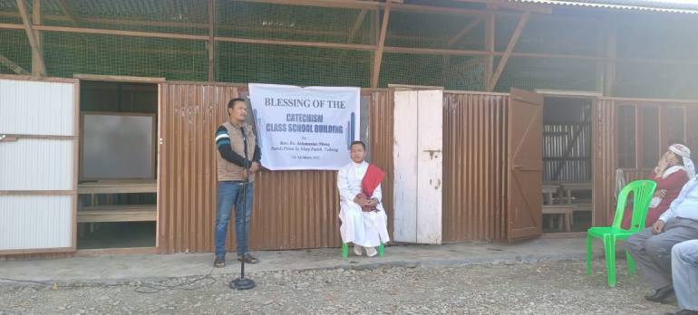 In a novel initiative, a parish in the Northeast of India launched local catechism boards to serve remote villages.  Father Mung, the parish priest of St. Mary’s church in Tuibong, blessed catechism classrooms in a village church unit of San Thome Church in Manipur on March 5.