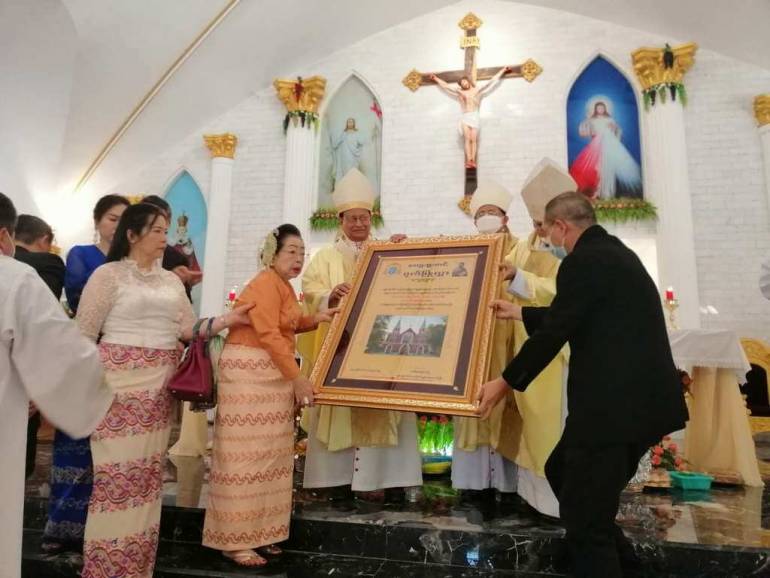 Family donates new church in Yangon On March 14, Cardinal Charles Bo, SBD, blessed a new church donated by a Catholic family, some 25 miles north of Yangon in Myanmar.