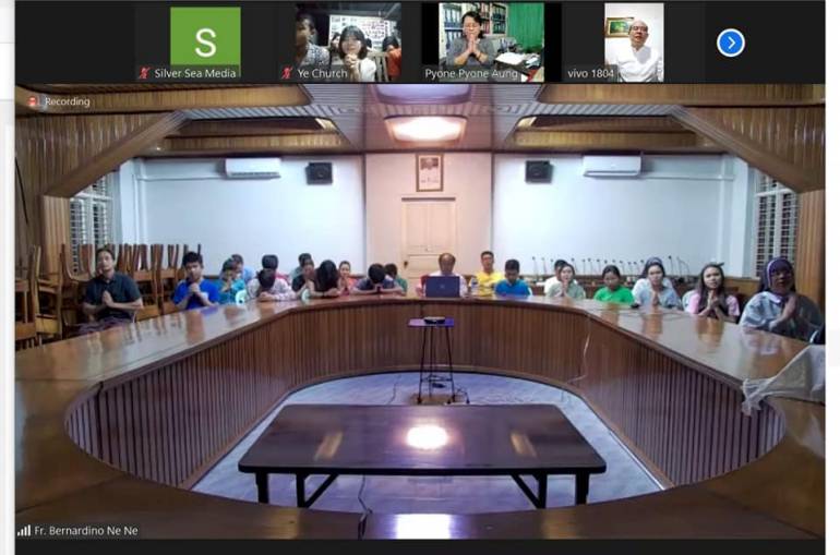 Catholic children in Myanmar prayed the rosary for world peace via zoom on Ash Wednesday on March 2. 