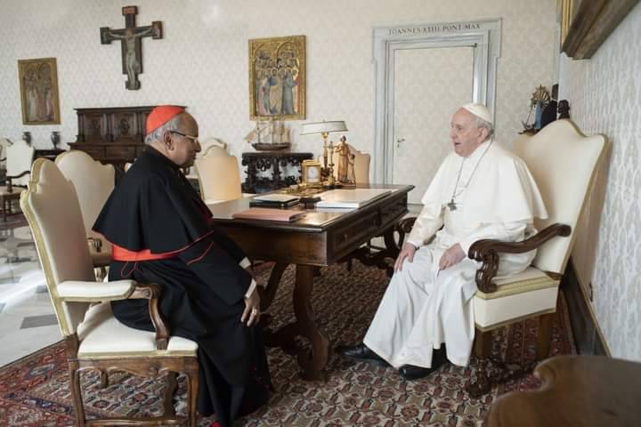 Sri Lankan Cardinal Malcolm Ranjith of Colombo met Pope Francis at the Vatican on February 28 to raise international awareness and obtain justice for the Easter Sunday 2019 attacks victims. 