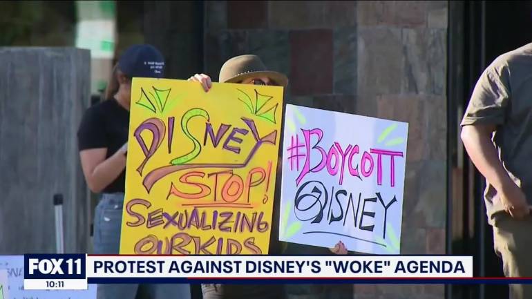 Protests against woke agenda of Disney