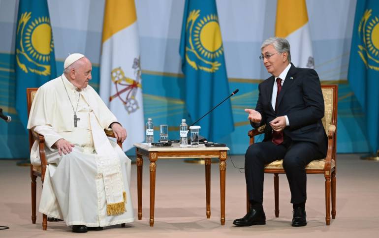 Pope Francis with Kazakhstan President Tokayev