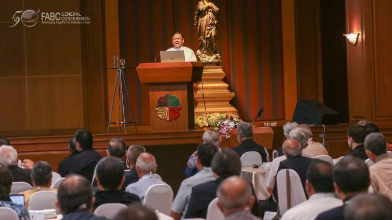 Cardinal Bo speaking at FABC GC on October 20