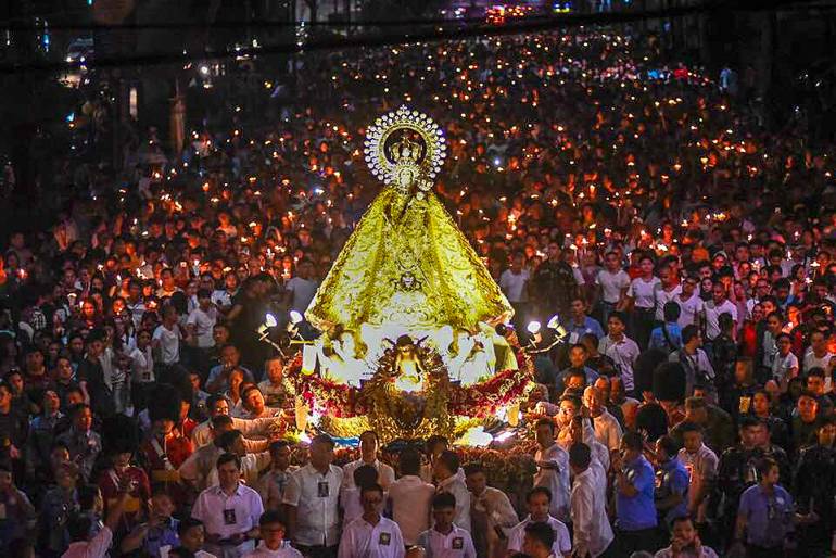 Procession of Our Lady of the Holy Rosary La Naval in Manila