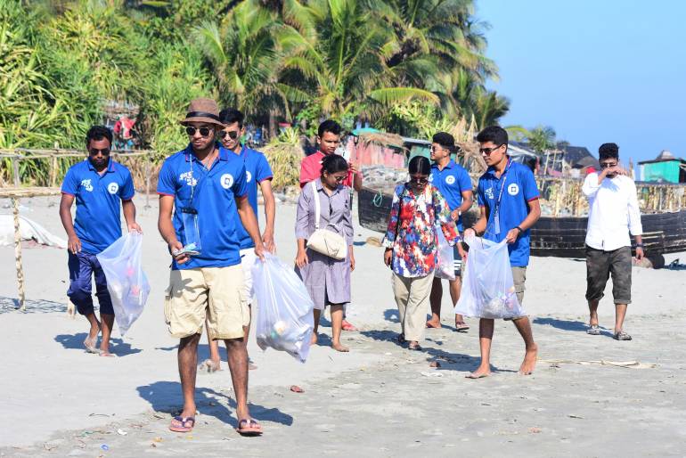 Cleaning drive on St. Martin Island, Bangladesh