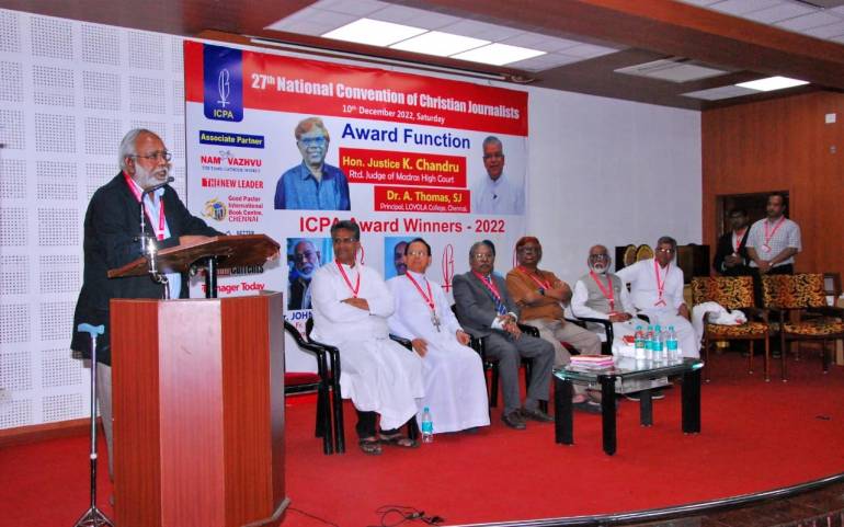 John Dayal speaking at ICPA Award Ceremony