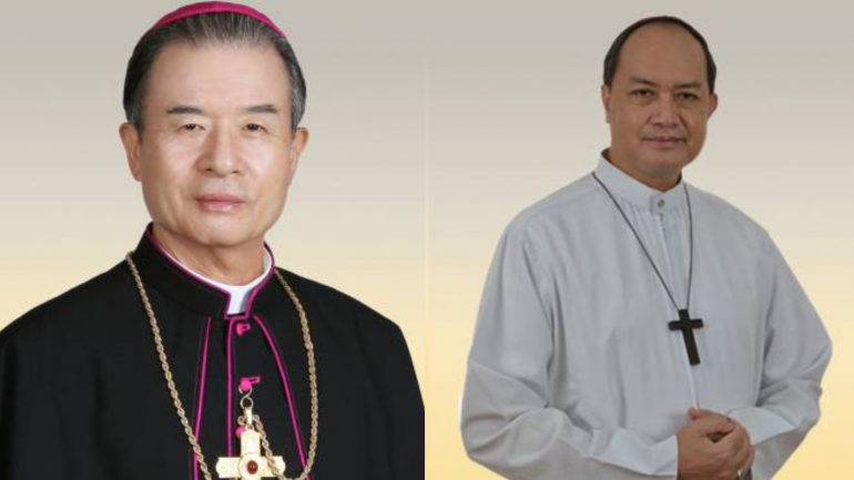 CBCK President Bishop Matthias Lee Yong Hoon and CBCP President Bishop Pablo Virgilio S. David