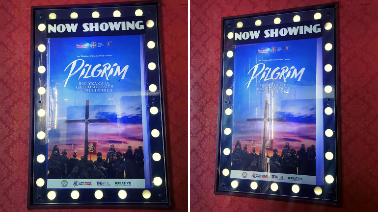 Pilgrim docufilm showing in a Philippine cinema