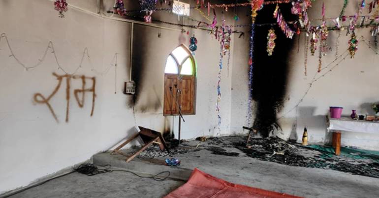 Church burned in Madhyapradesh