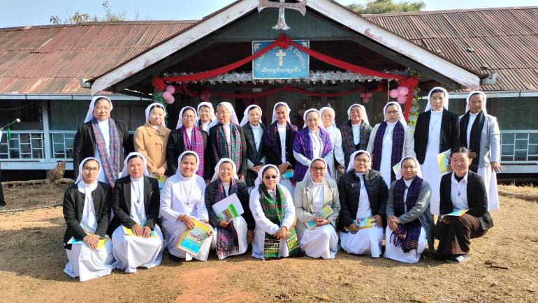 Group Photo of FMM Sisters at Centenary Jubilee at Prang Hkudung Parish