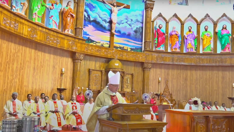 Archbishop Girelli at Cathedral of Annunciation in Jhabua