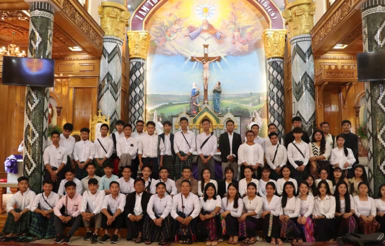Second Year Bachelor of Theology (B.th) Students of KTCS in St. Columban Cathedral Church, Myitkyina Diocese