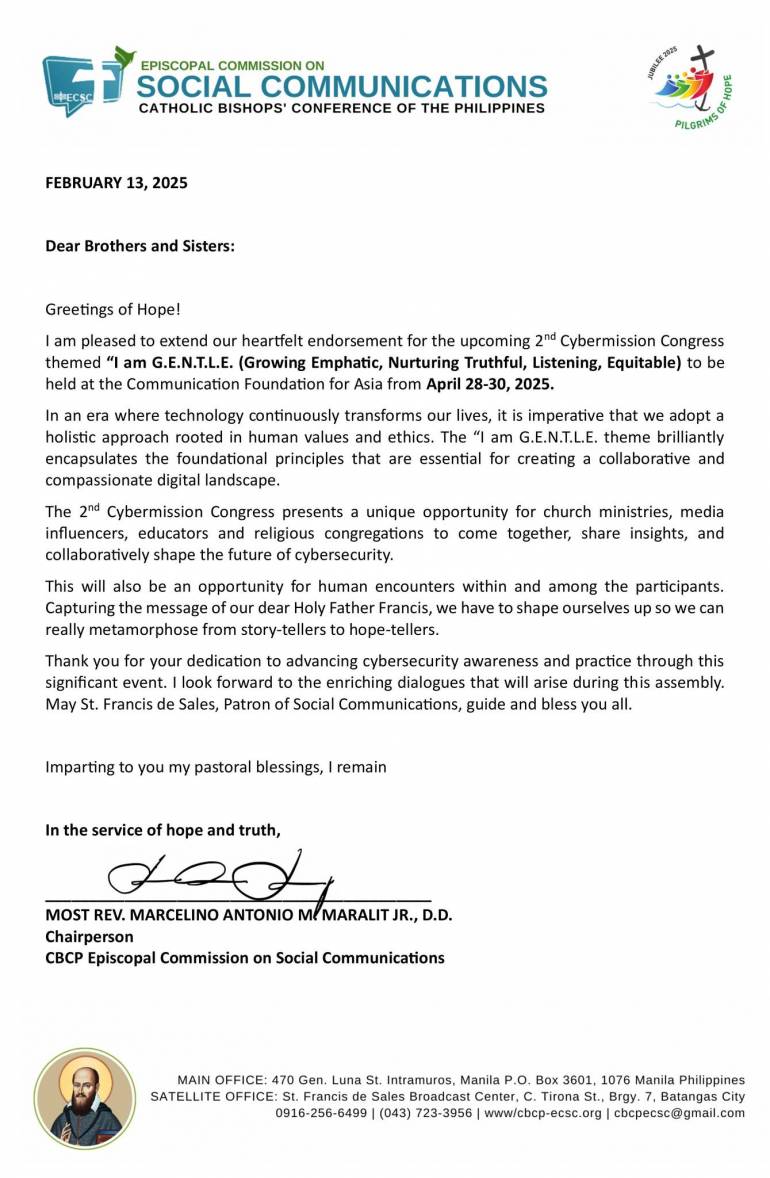 The CBCP Episcopal Commission on Social Communications office has endorsed the 2nd Cybermission Congress.