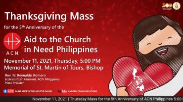 Aid to the Church in Need (ACN) Philippines celebrated its 5th anniversary on November 11