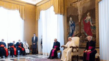 Pope Francis told Vatican journalists on Saturday to remember that the Catholic Church is not a political organization or a multinational company, but that “the Church exists to bring the word of Jesus to the world and to make possible today an encounter with the living Jesus.”