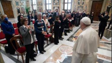 Pope Francis met a delegation affiliated with the Franciscan Custody of the Holy Land