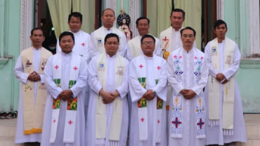 Priests completing ten years of their priestly ordination gathered at the alma mater Bago Minor Seminary in the Archdiocese of Yangon from February 11-13, 2022.