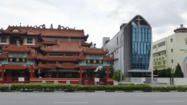 A Chinese Buddhist temple, a Christian church and a Sathya Sai Baba Centre stand side by side along Moulmein Road in Singapore, the world’s most religiously diverse nation, according to a 2014 analysis by the Pew Research Center.