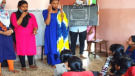 Students of M.E.S. College of Arts and Commerce organized a financial literacy program for migrant women at Asha Sadan Social Center at Baina, Vasco, Goa in the Western state of India, on December 10.