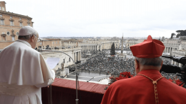 In his "Urbi et Orbi" Christmas message given at midday in Saint Peter's Square, Pope Francis expressed the joy of this day when God shows us through the birth of Jesus the way of encounter and dialogue so that we might know it and follow it in trust and hope, something needed more than ever in our troubled world.