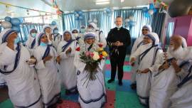 Bishop Olivier Schmitthaeusler of Phnom Penh commended Catholic nuns serving Cambodian people for over twenty years and offered a blessing to “live more years like turtle.”