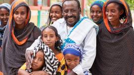 Mura Arabe (second from the right) and her family in Afar, Ethiopia. 