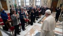 Pope Francis met a delegation affiliated with the Franciscan Custody of the Holy Land