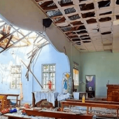 Seven places of worship in Myanmar are damaged due to the ongoing military artillery strikes. 