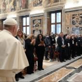 At the Vatican on Thursday, Pope Francis receives participants in a conference promoted by the ‘Migrantes Foundation,’ the pastoral arm of the Italian bishops’ conference (CEI) for people on the move.
