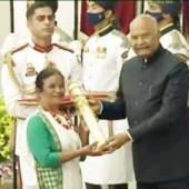 Ms. Trinity Saioo of Jaintia Hills Meghalaya was conferred the Padma Shri by the President of India Ram Nath Kovind at a glittering function in New Delhi on November 9.