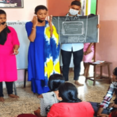 Students of M.E.S. College of Arts and Commerce organized a financial literacy program for migrant women at Asha Sadan Social Center at Baina, Vasco, Goa in the Western state of India, on December 10.