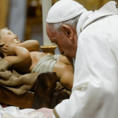 Pope Francis asked Christians to contemplate that God did not choose to come into the world in grandeur, but as a humble child born into poverty.